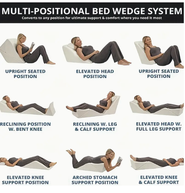 BED WEDGE PILLOW SLEEP & SUPPORT SYSTEM