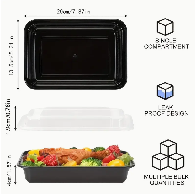 FOOD CONTAINERS WITH LIDS 50 PC