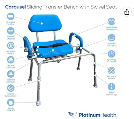 SLIDING SHOWER CHAIR/TUB TRANSFER BENCH