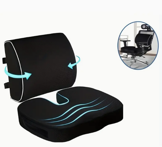 LUMBAR SUPPORT PILLOW WITH COCCYX SEAT CUSHION