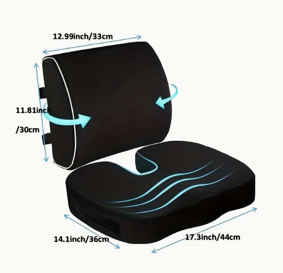 LUMBAR SUPPORT PILLOW WITH COCCYX SEAT CUSHION