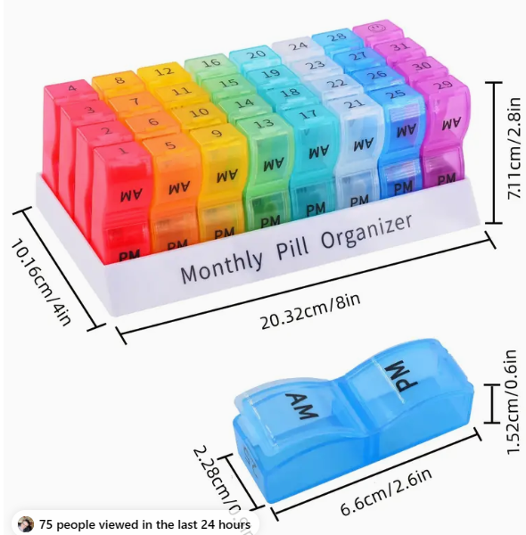 MONTHLY MEDICATION/PILL ORGANIZER