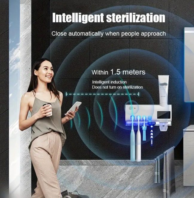 SMART UV TOOTHBRUSH STERILIZER WALL MOUNTED SET