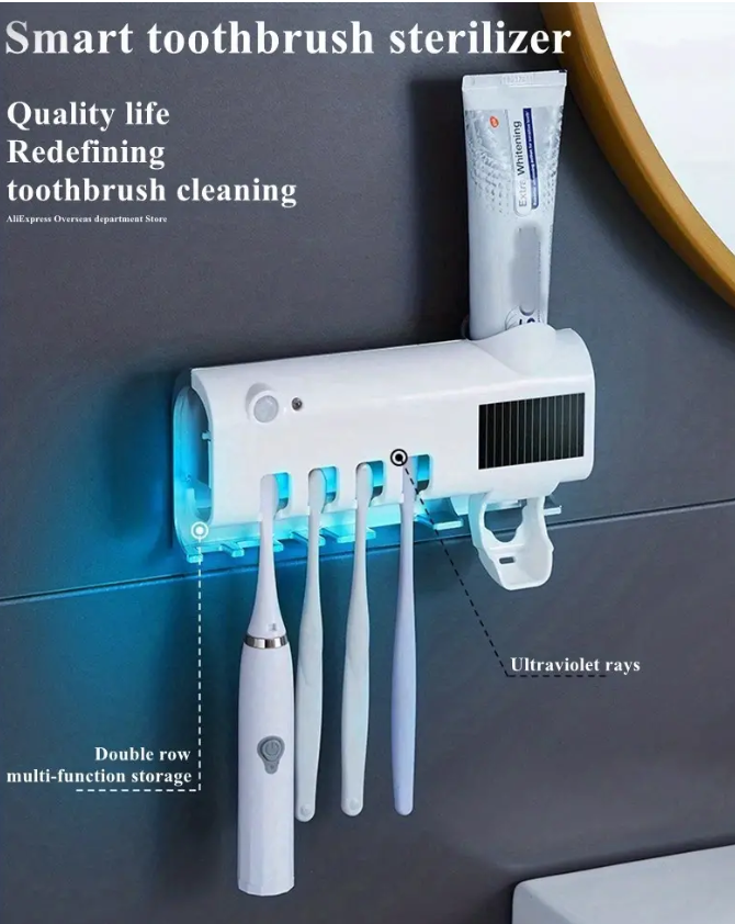 SMART UV TOOTHBRUSH STERILIZER WALL MOUNTED SET