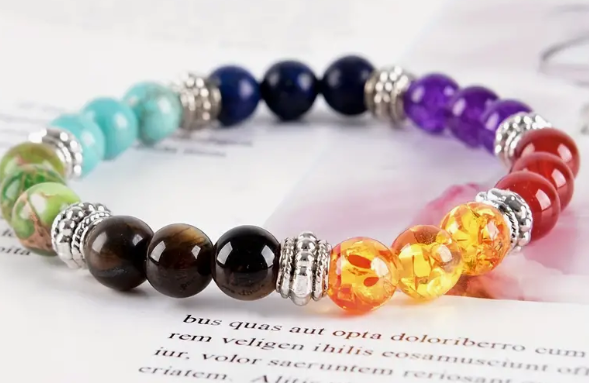 7 CHAKRA HEALING STONE BEADED BRACELET