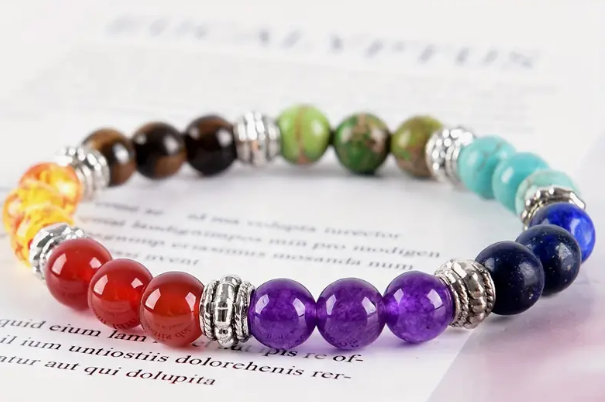 7 CHAKRA HEALING STONE BEADED BRACELET