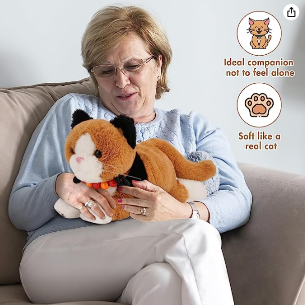 CAT STUFFED ANIMAL FOR DEMENTIA PATIENTS