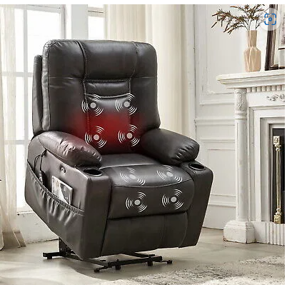 LEATHER ELECTRIC POWER LIFT RECLINER