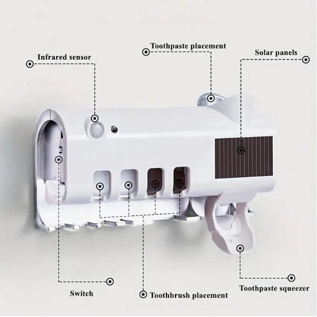 SMART UV TOOTHBRUSH STERILIZER WALL MOUNTED SET